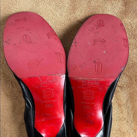 Christian Louboutin Black Leather Kitten Heels - Picture 6 of 13